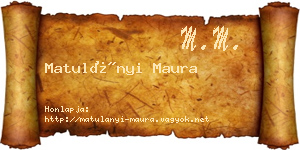 Matulányi Maura névjegykártya